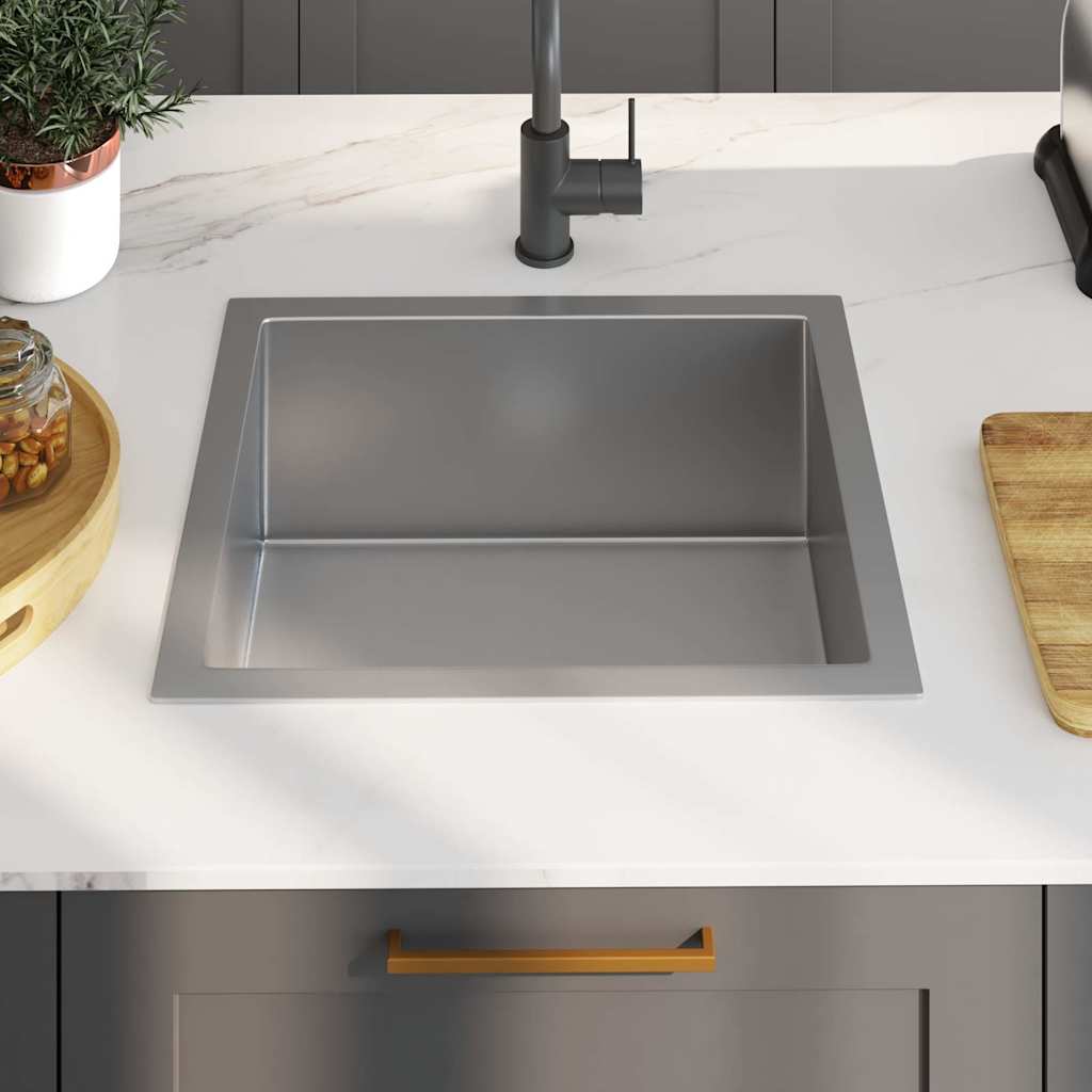 Handmade kitchen sink, stainless steel