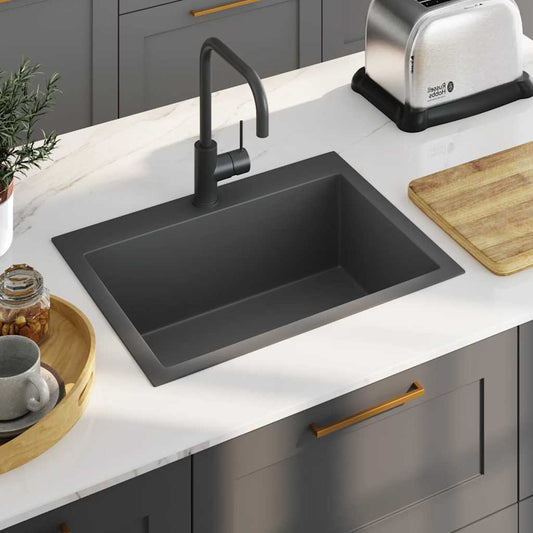 Kitchen sink, black, stainless steel