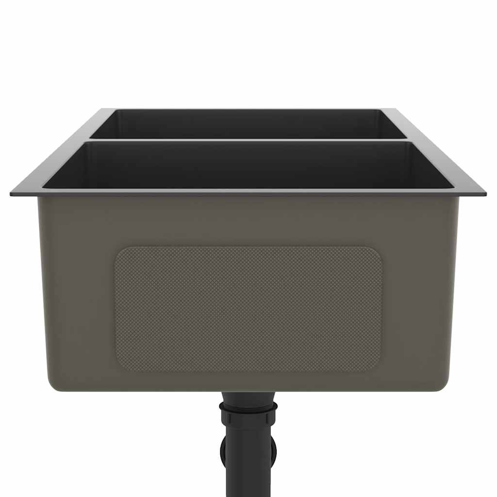 Handmade kitchen sink, black, stainless steel