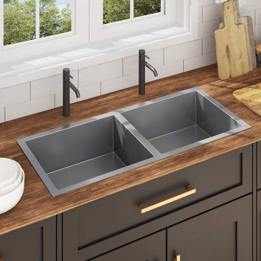 Handmade kitchen sink, stainless steel