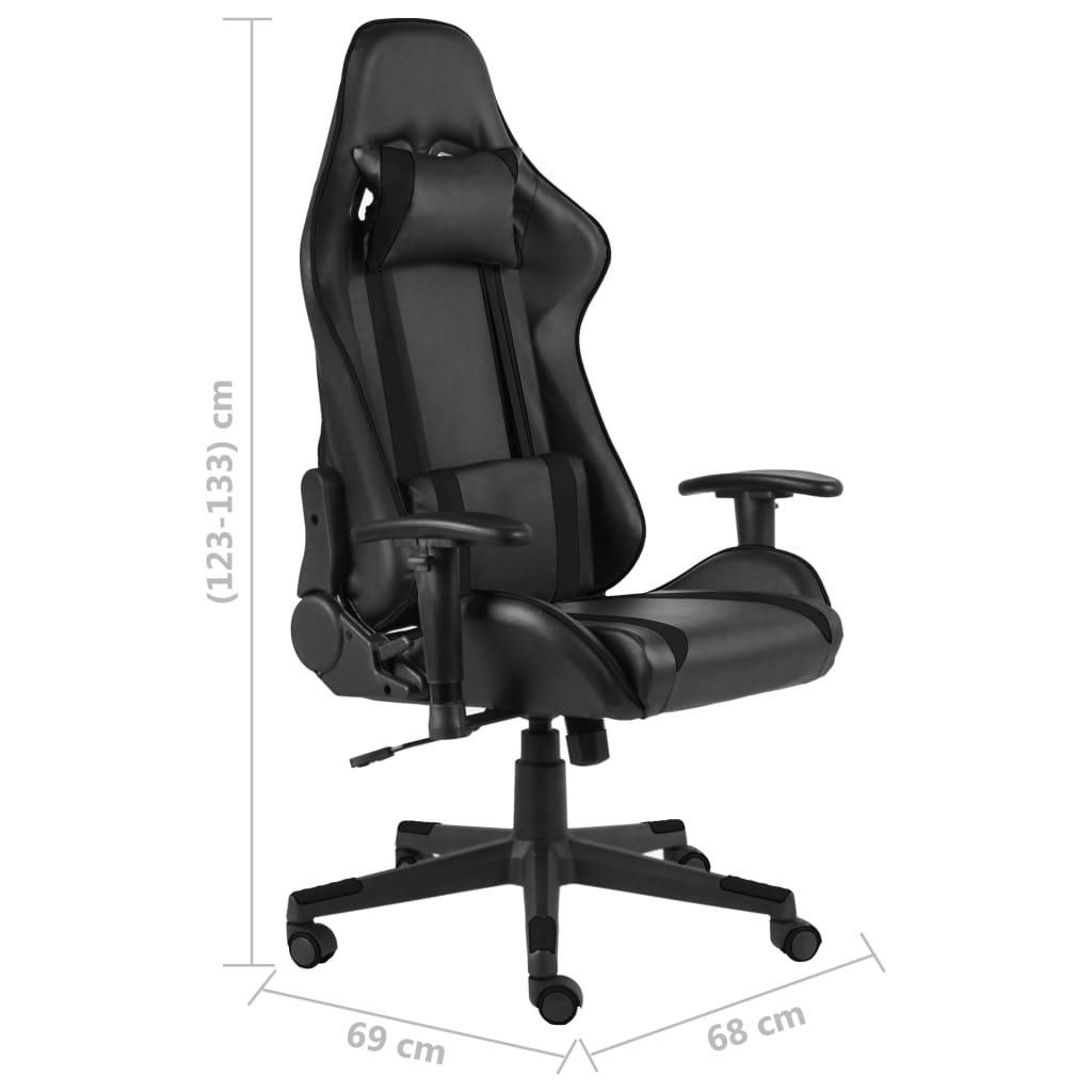 Swivel gaming chair, black, PVC