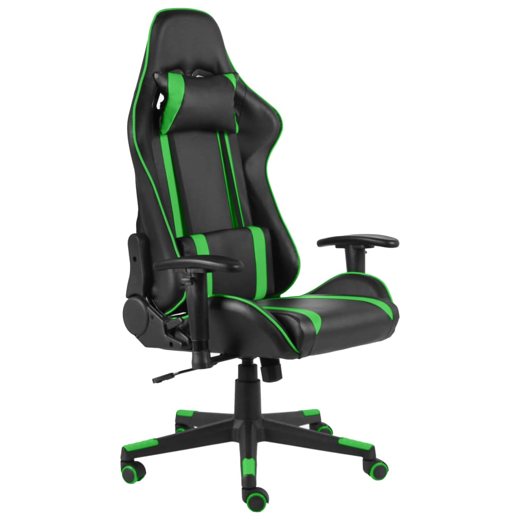 Swivel gaming chair, green, PVC