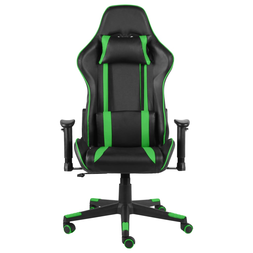 Swivel gaming chair, green, PVC