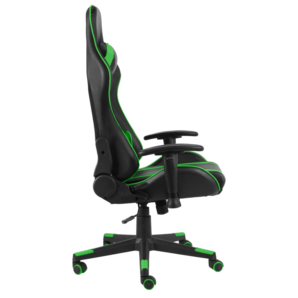 Swivel gaming chair, green, PVC