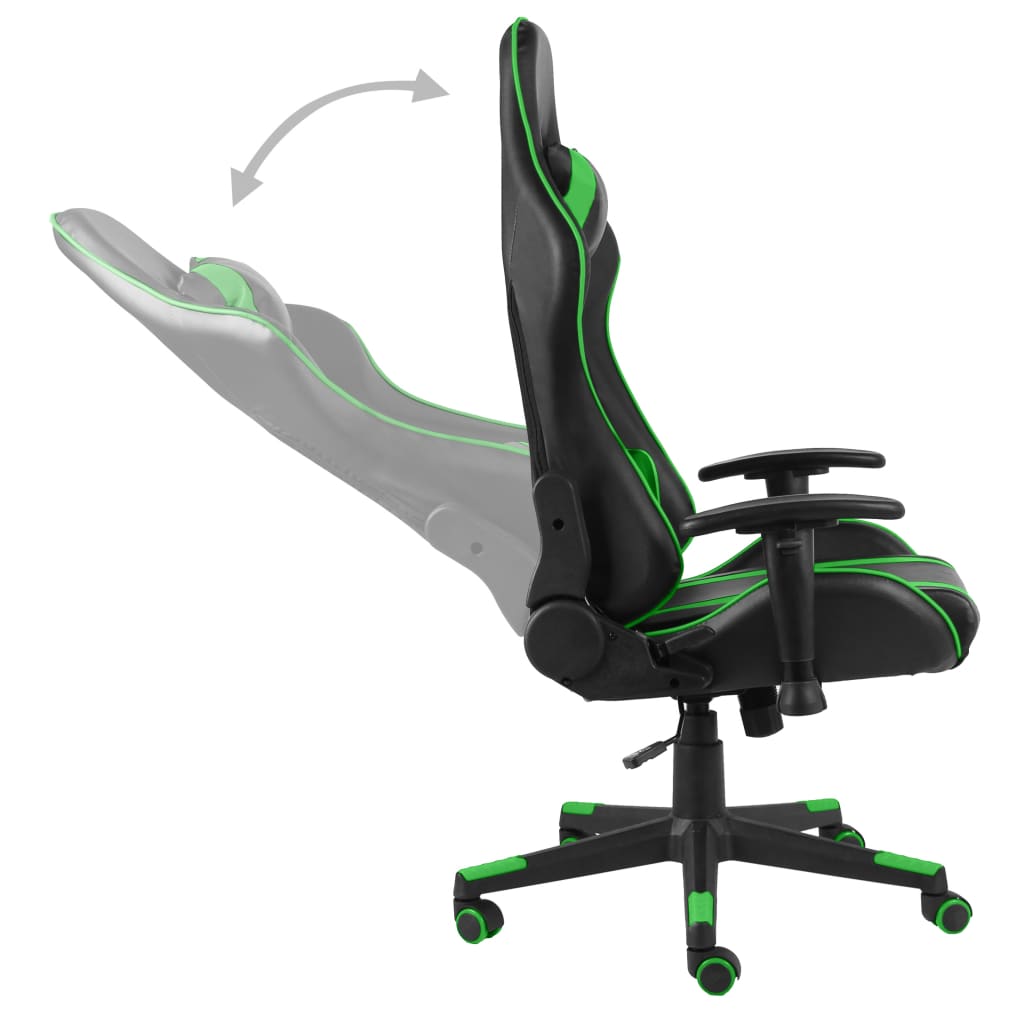 Swivel gaming chair, green, PVC