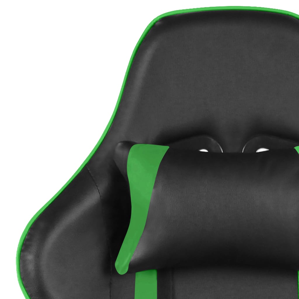 Swivel gaming chair, green, PVC