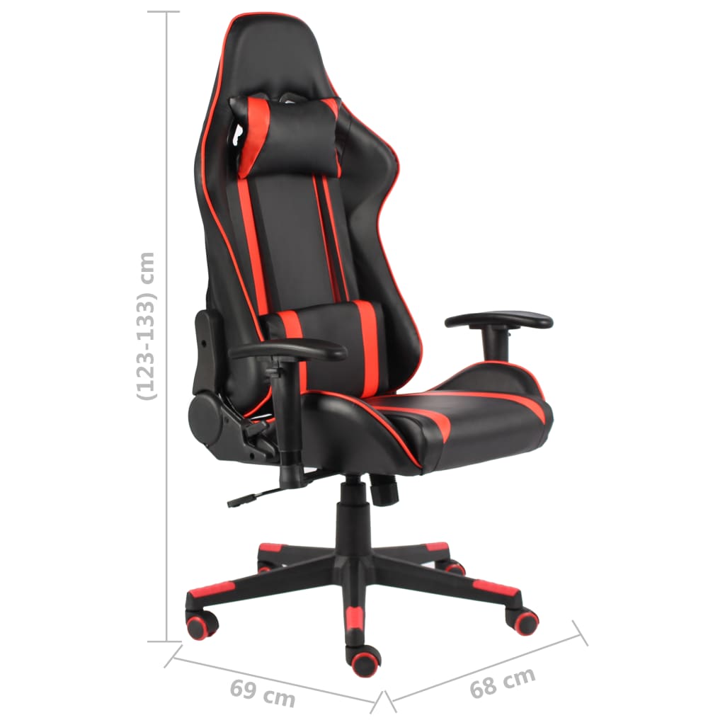 Swivel gaming chair, red, PVC