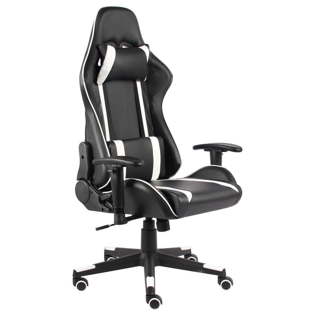 Swivel gaming chair, white, PVC