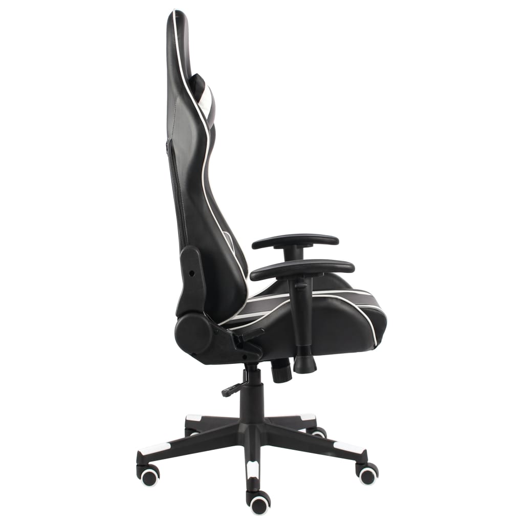 Swivel gaming chair, white, PVC