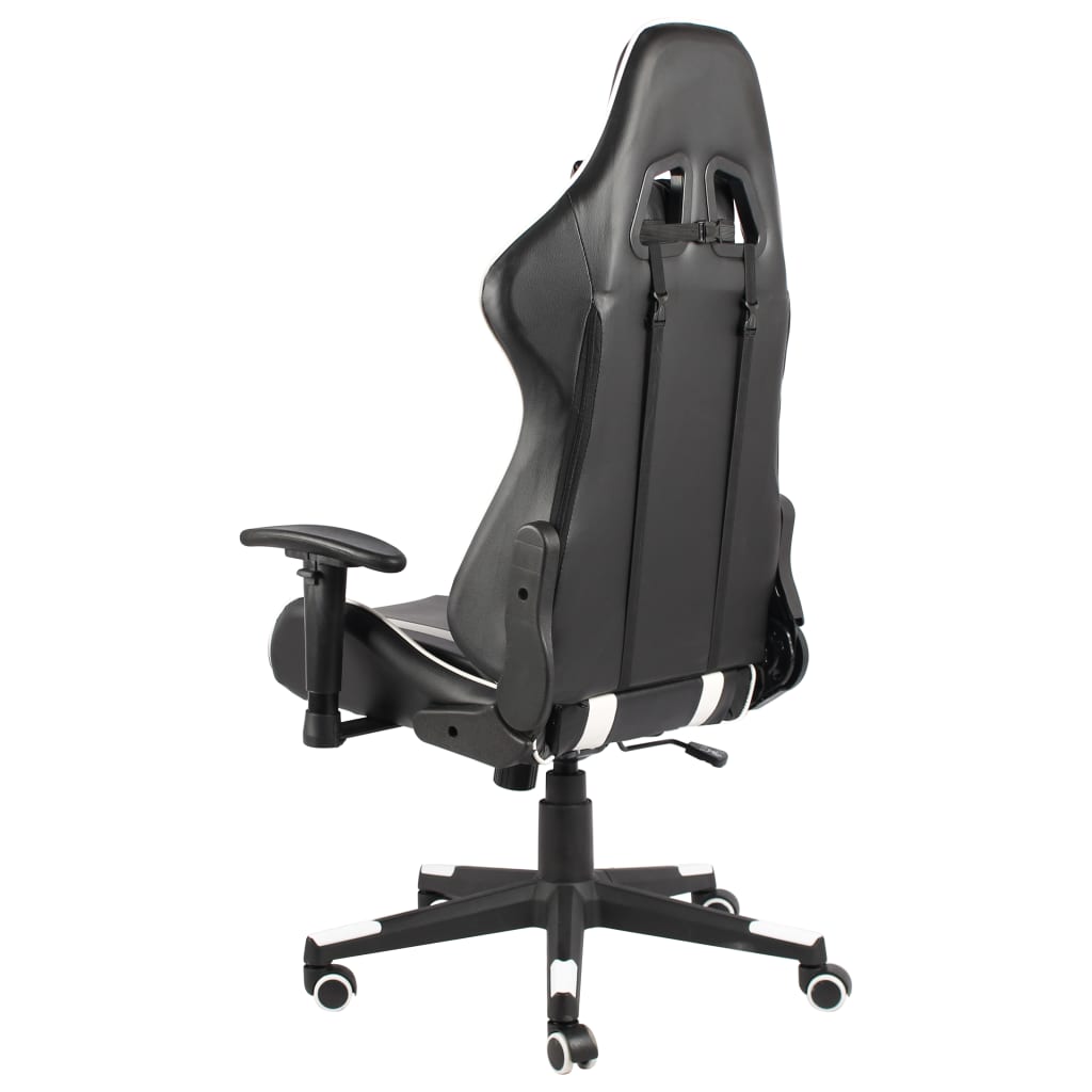 Swivel gaming chair, white, PVC