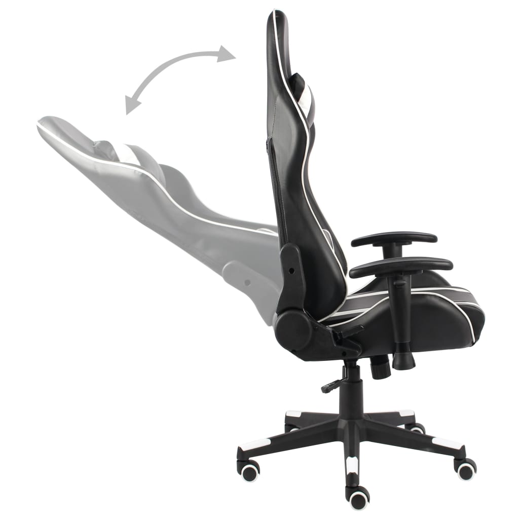 Swivel gaming chair, white, PVC