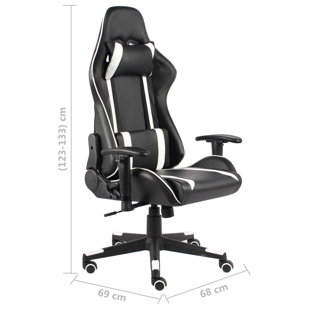 Swivel gaming chair, white, PVC