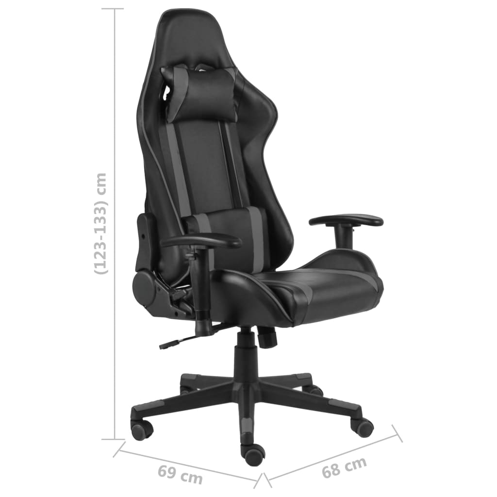 Swivel gaming chair, gray, PVC