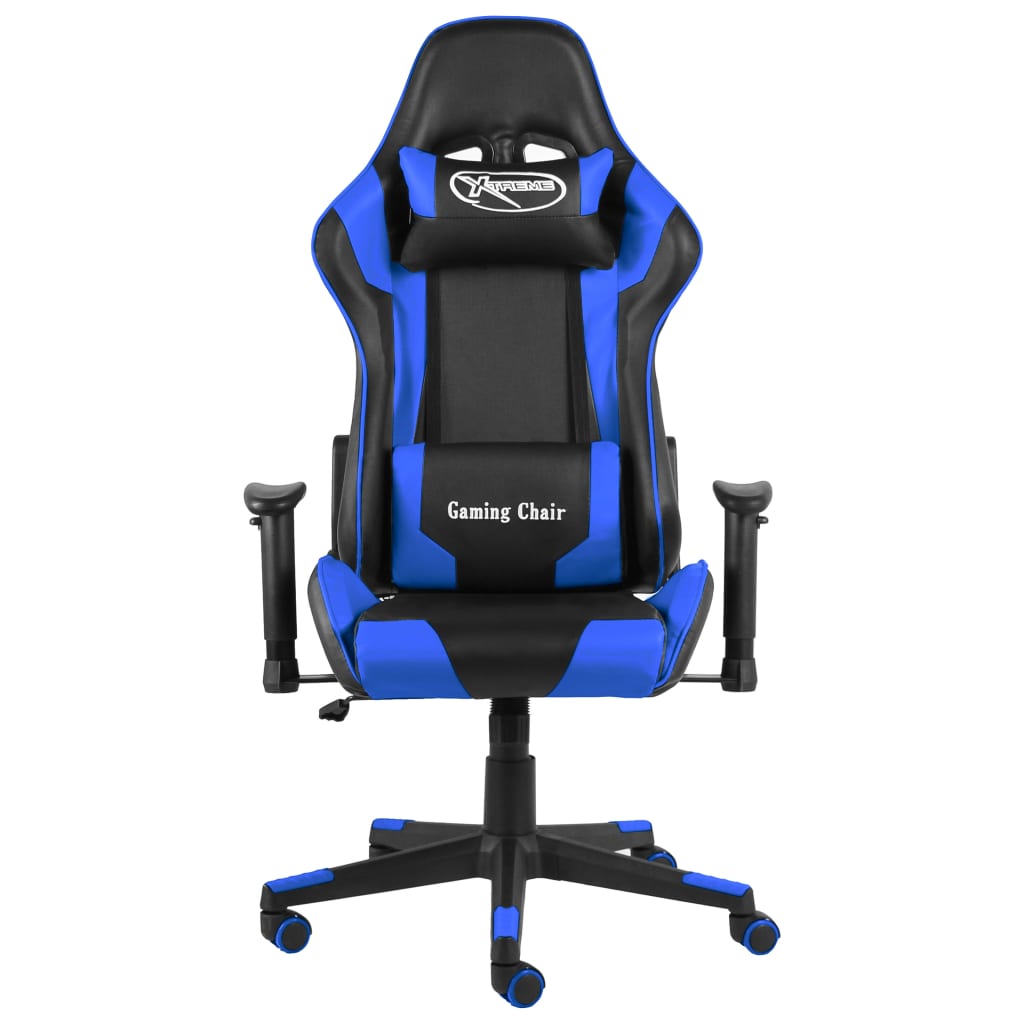 Swivel gaming chair, blue, PVC