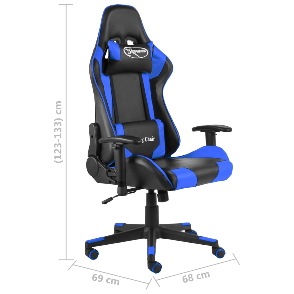 Swivel gaming chair, blue, PVC