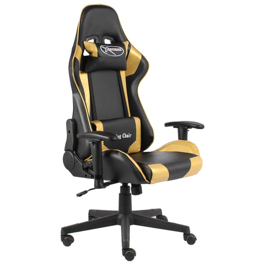 Swivel gaming chair, gold, PVC