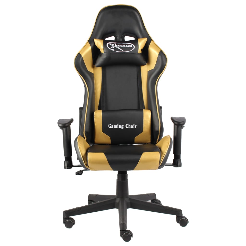 Swivel gaming chair, gold, PVC