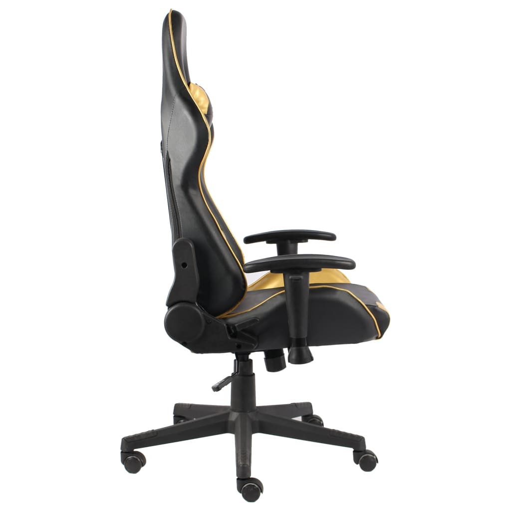 Swivel gaming chair, gold, PVC