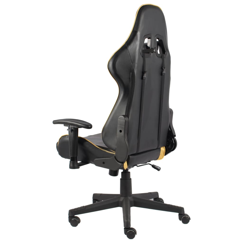 Swivel gaming chair, gold, PVC