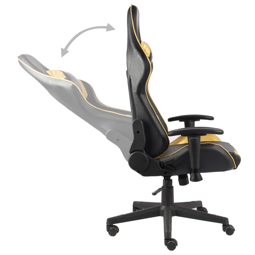 Swivel gaming chair, gold, PVC