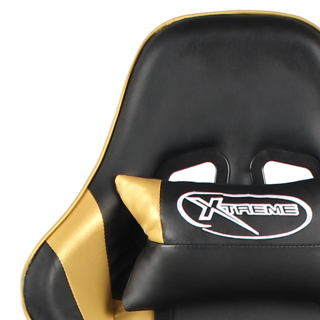 Swivel gaming chair, gold, PVC