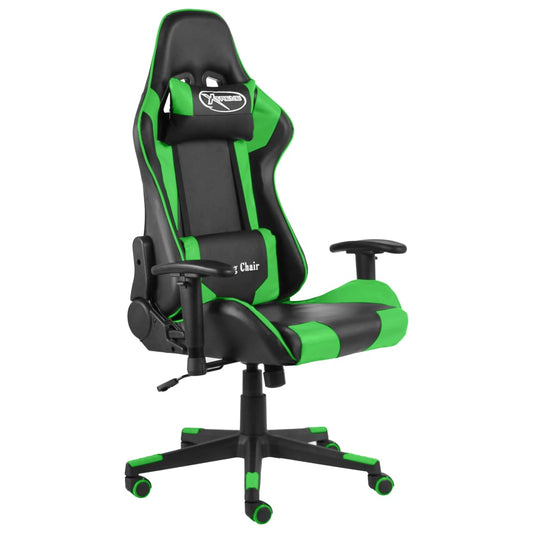 Swivel gaming chair, green, PVC