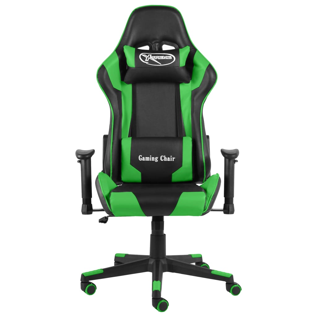 Swivel gaming chair, green, PVC