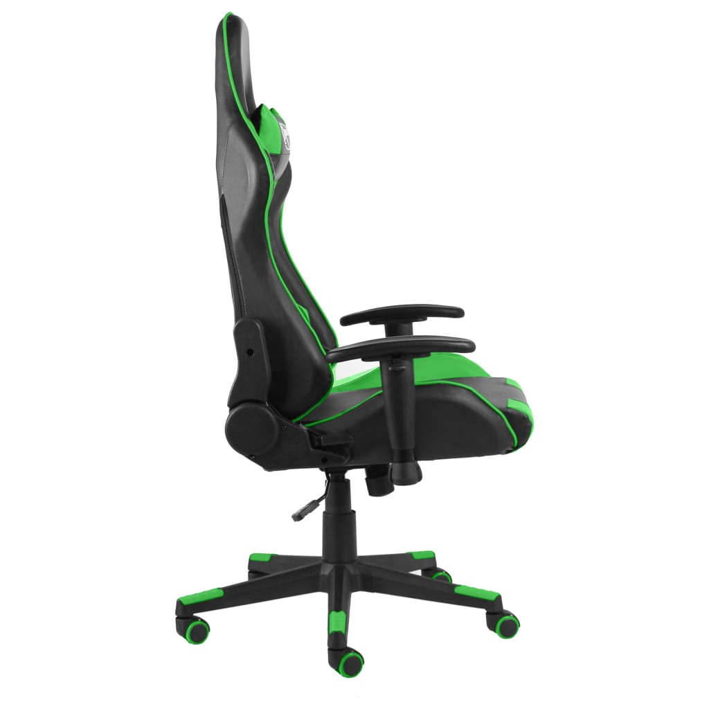 Swivel gaming chair, green, PVC