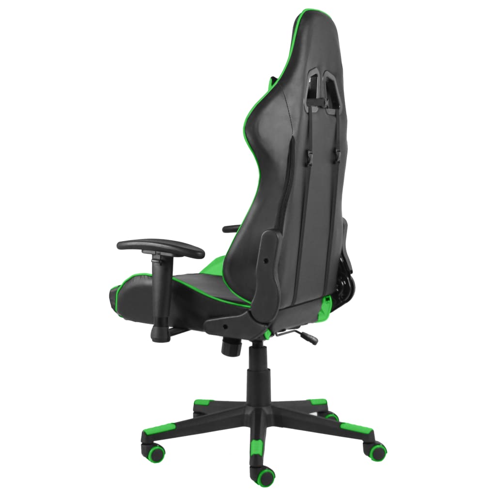 Swivel gaming chair, green, PVC