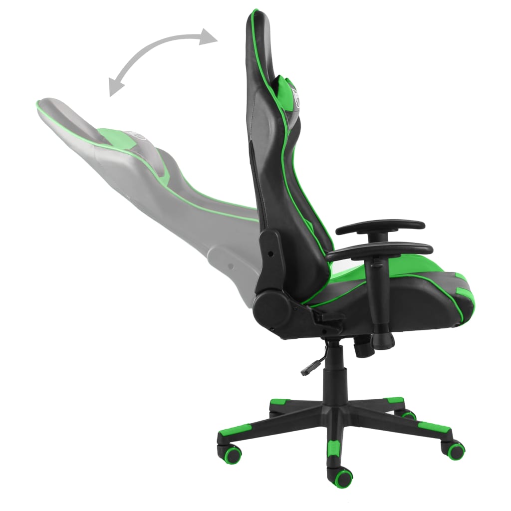 Swivel gaming chair, green, PVC