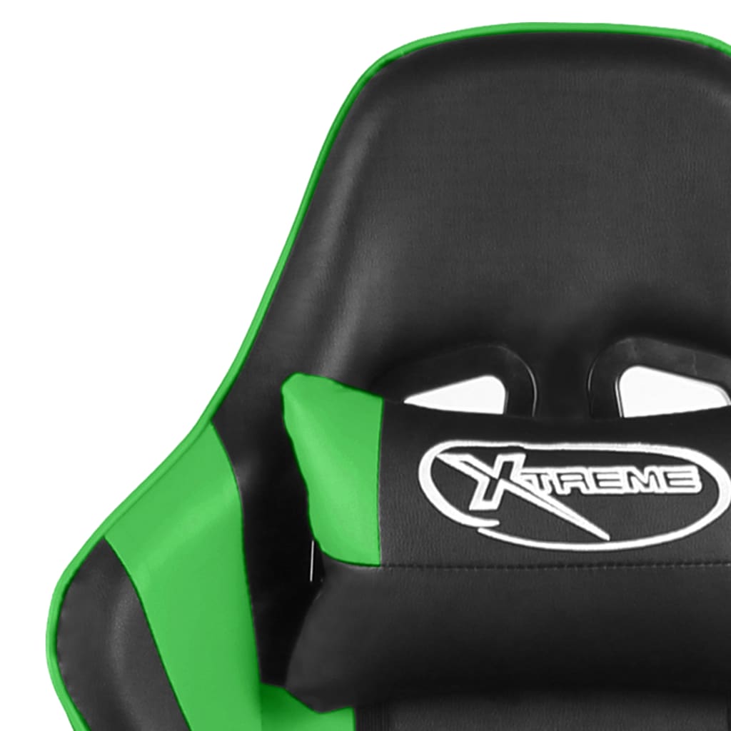 Swivel gaming chair, green, PVC