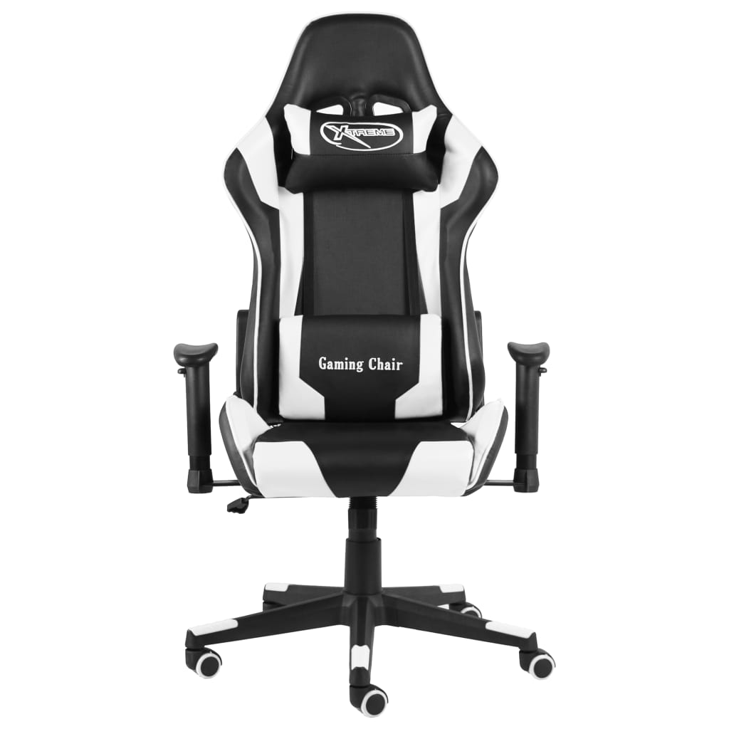 Swivel gaming chair, white, PVC