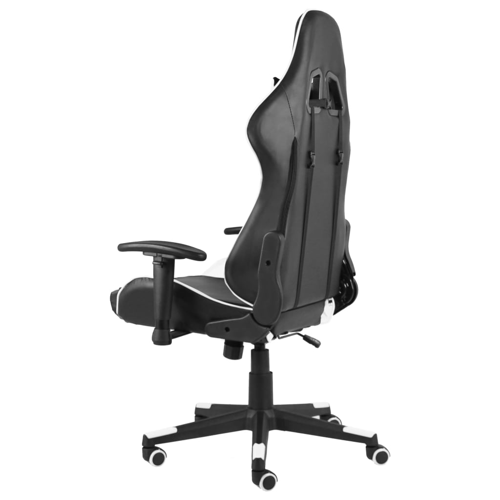 Swivel gaming chair, white, PVC