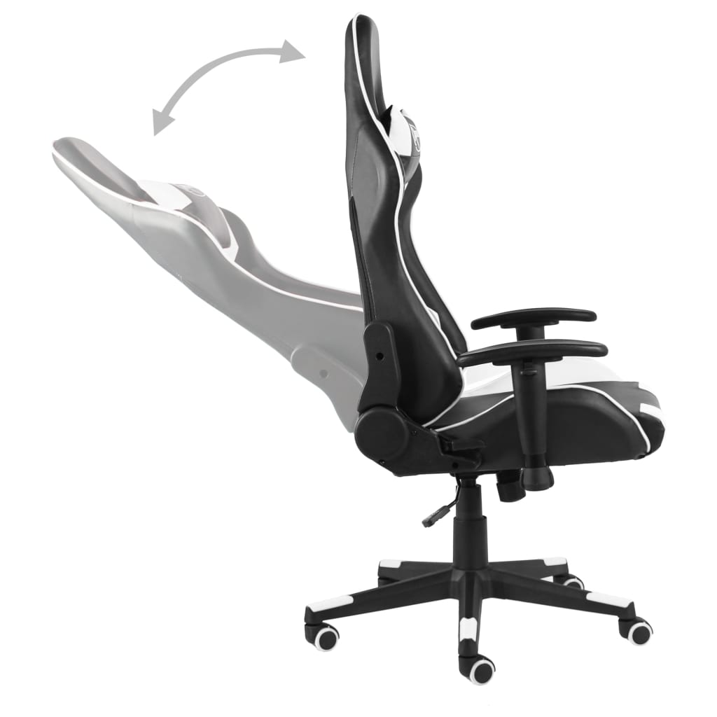 Swivel gaming chair, white, PVC