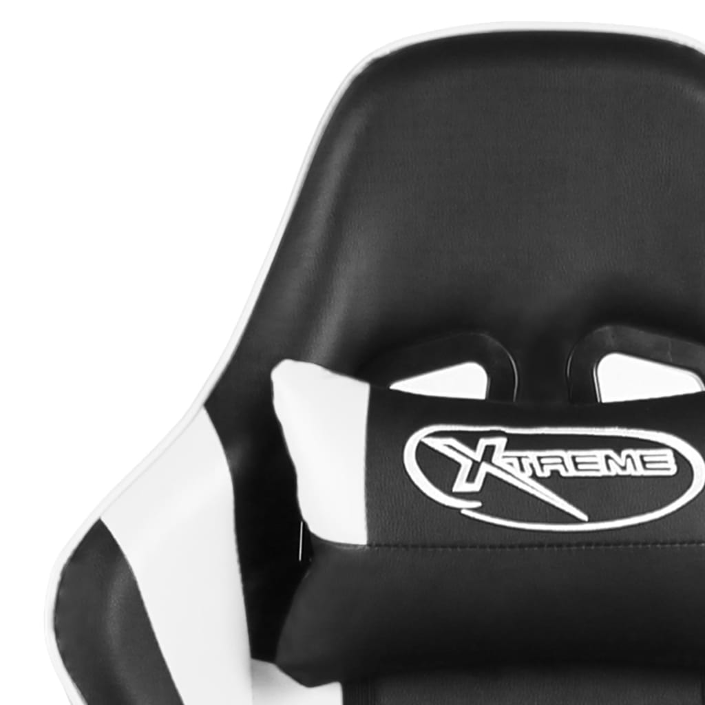 Swivel gaming chair, white, PVC