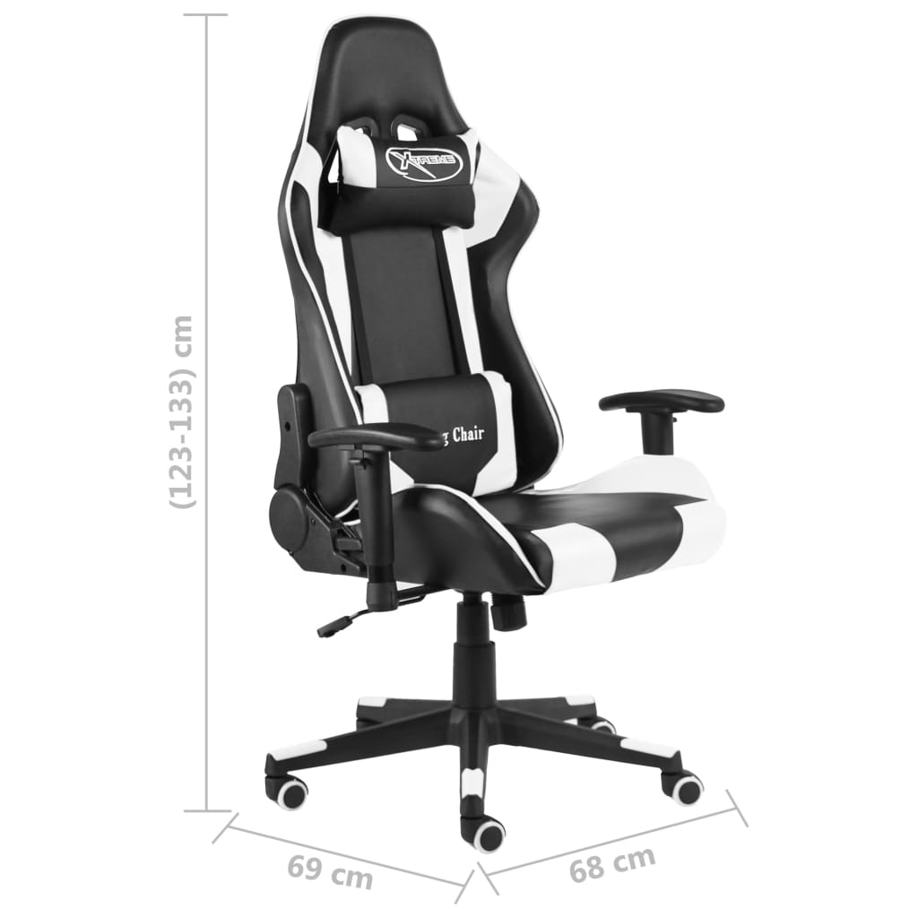 Swivel gaming chair, white, PVC