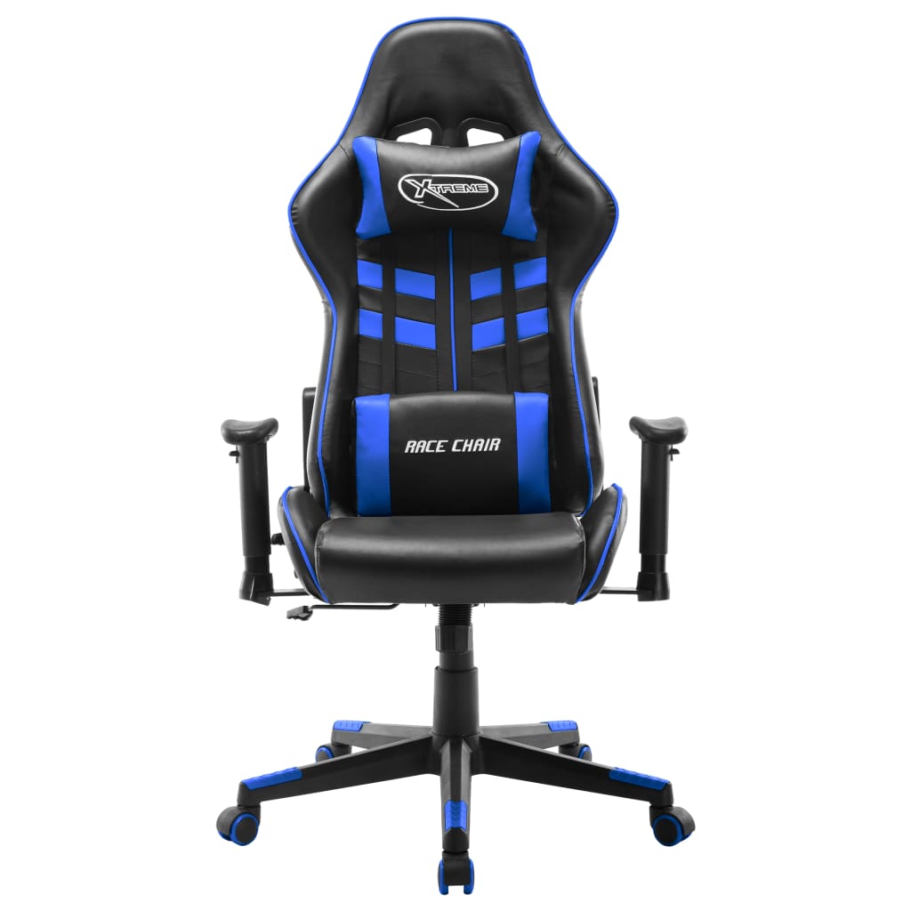 Gaming chair, black and blue, artificial leather