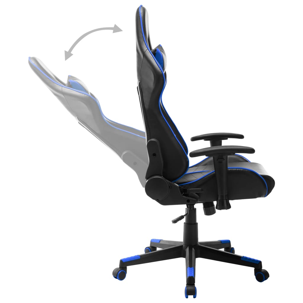 Gaming chair, black and blue, artificial leather