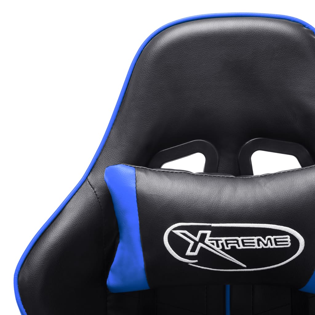 Gaming chair, black and blue, artificial leather