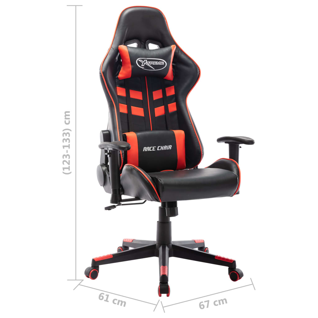 Gaming chair, black and red, artificial leather