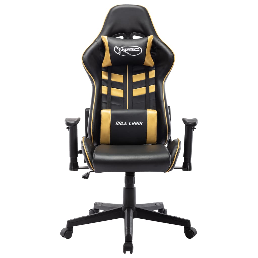 Gaming chair, black and gold, eco-leather