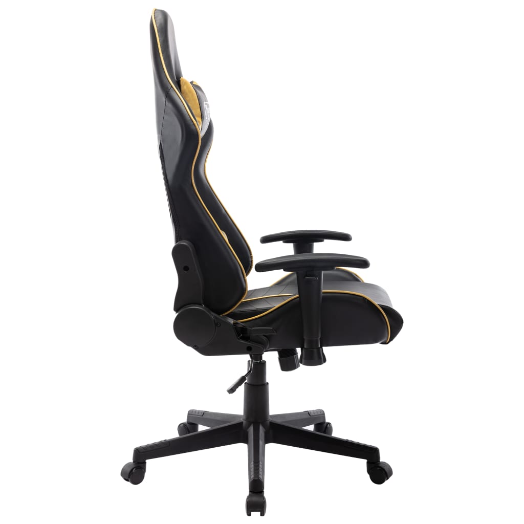 Gaming chair, black and gold, eco-leather