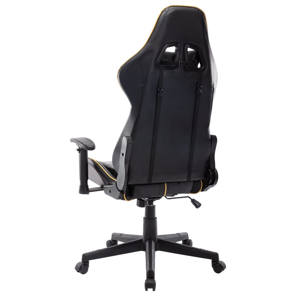 Gaming chair, black and gold, eco-leather