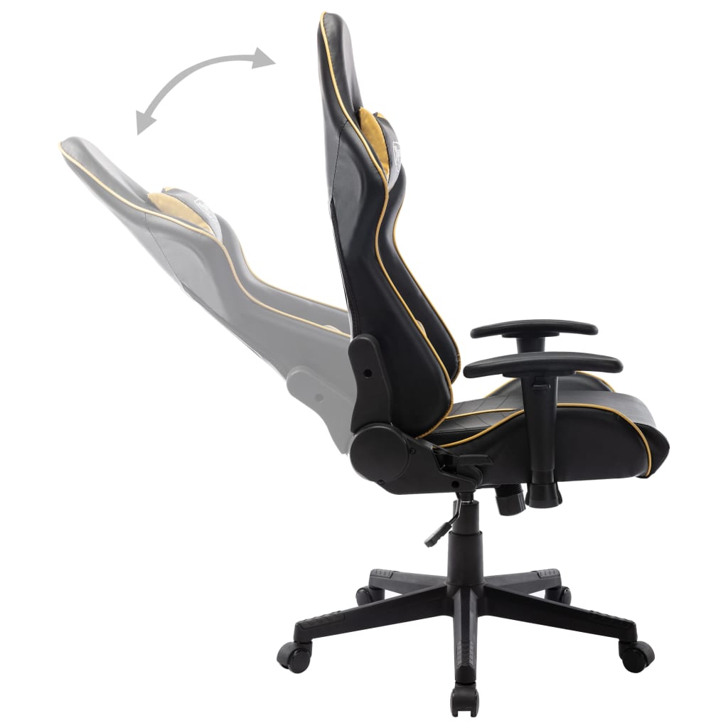 Gaming chair, black and gold, eco-leather