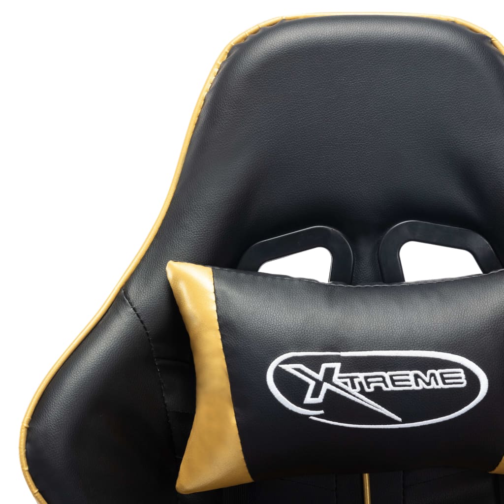 Gaming chair, black and gold, eco-leather