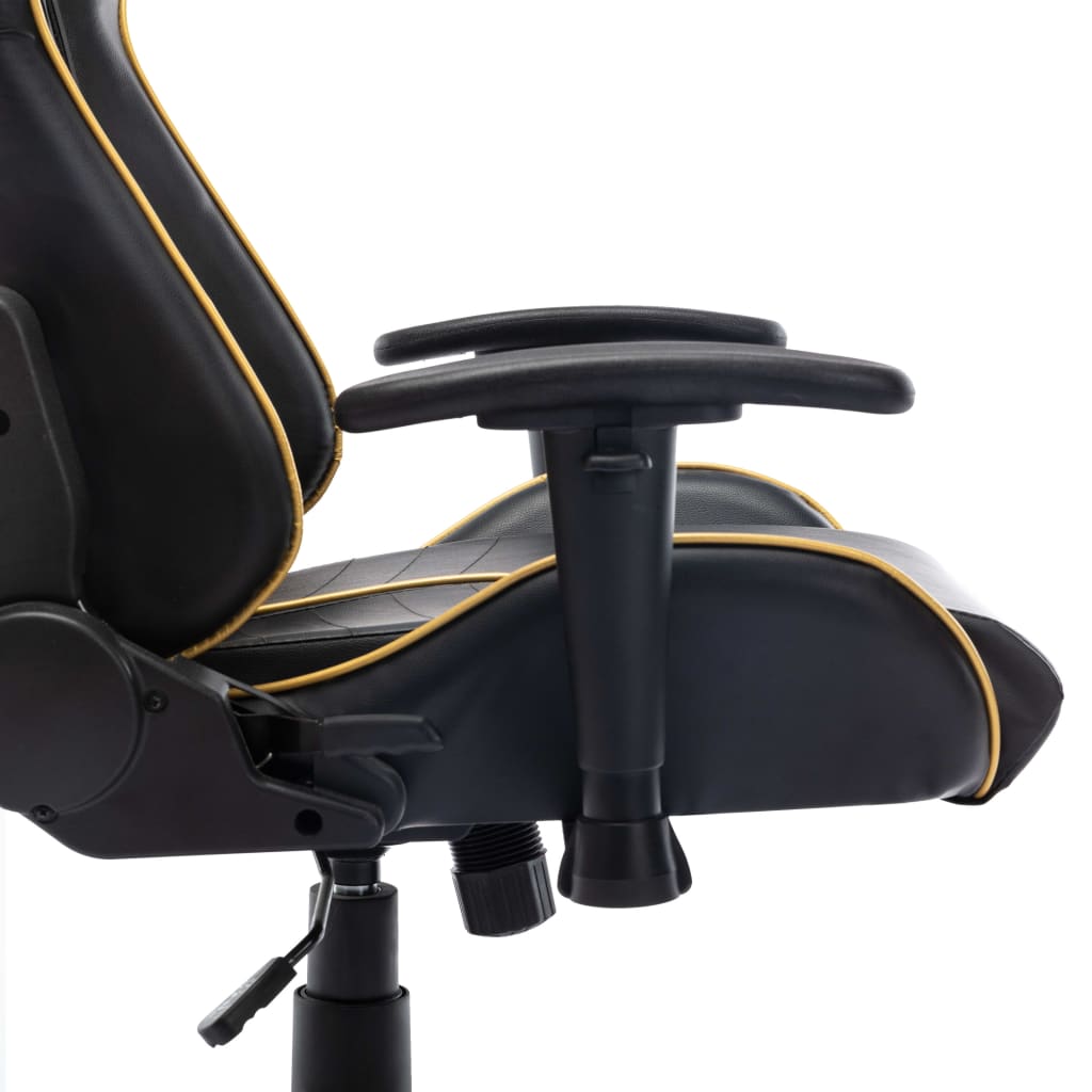 Gaming chair, black and gold, eco-leather