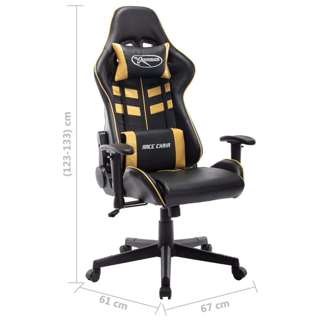 Gaming chair, black and gold, eco-leather