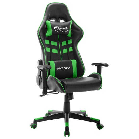 Gaming chair, black and green, artificial leather