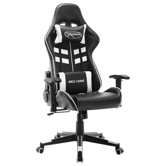 Gaming chair, black and white, artificial leather