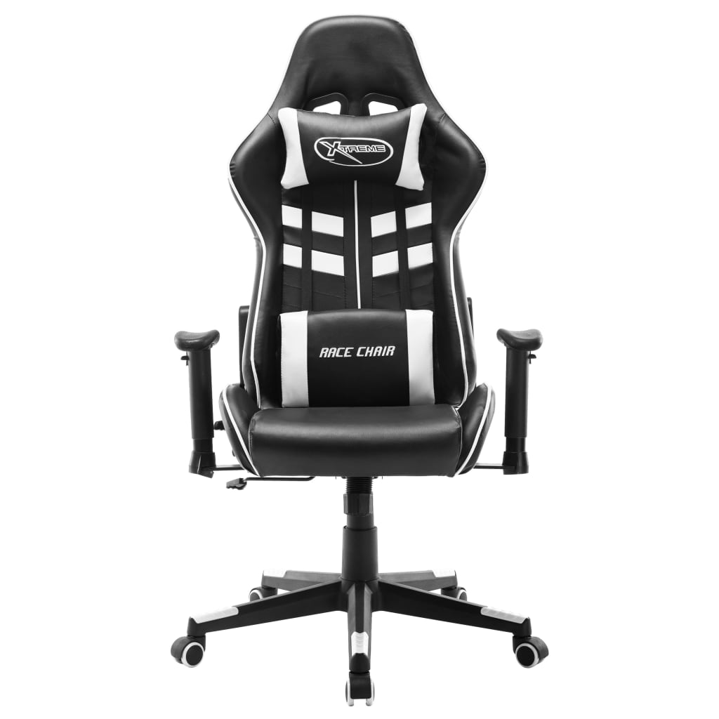 Gaming chair, black and white, artificial leather